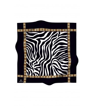 Twill İpek Zebra Desenli Renkli 90x90 Eşarp